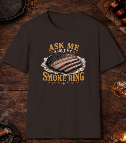 Ask About Smoke Ring T-Shirt - Dark Chocolate