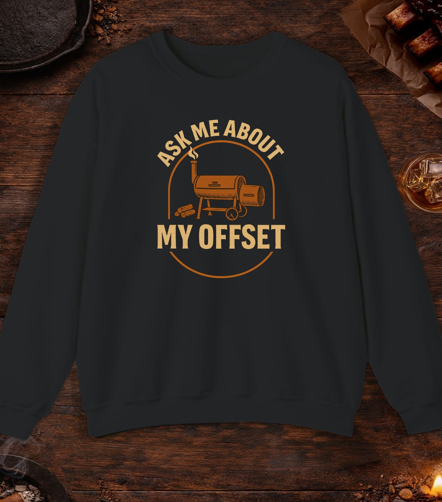 Ask Me About My Offset Crewneck - Black