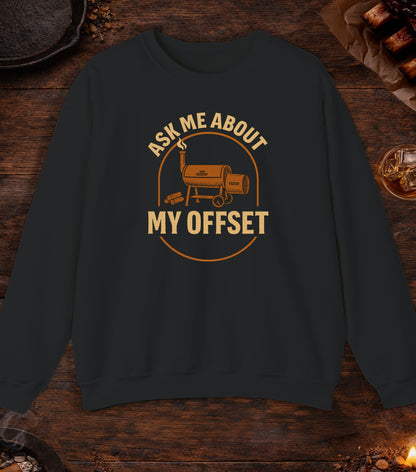 Ask Me About My Offset Crewneck - Black