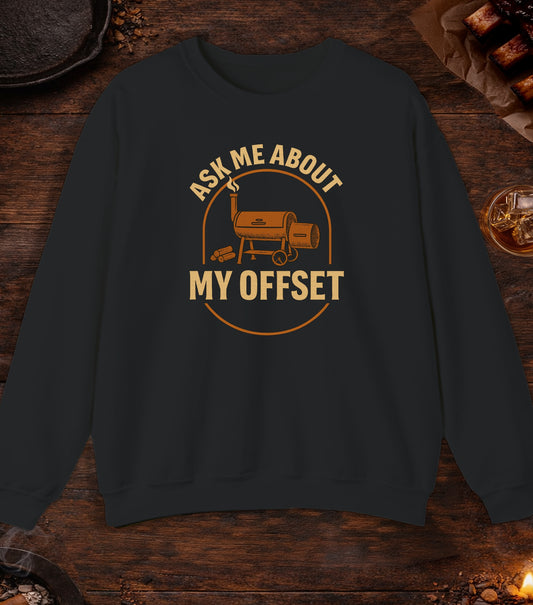 Ask Me About My Offset Crewneck - Black