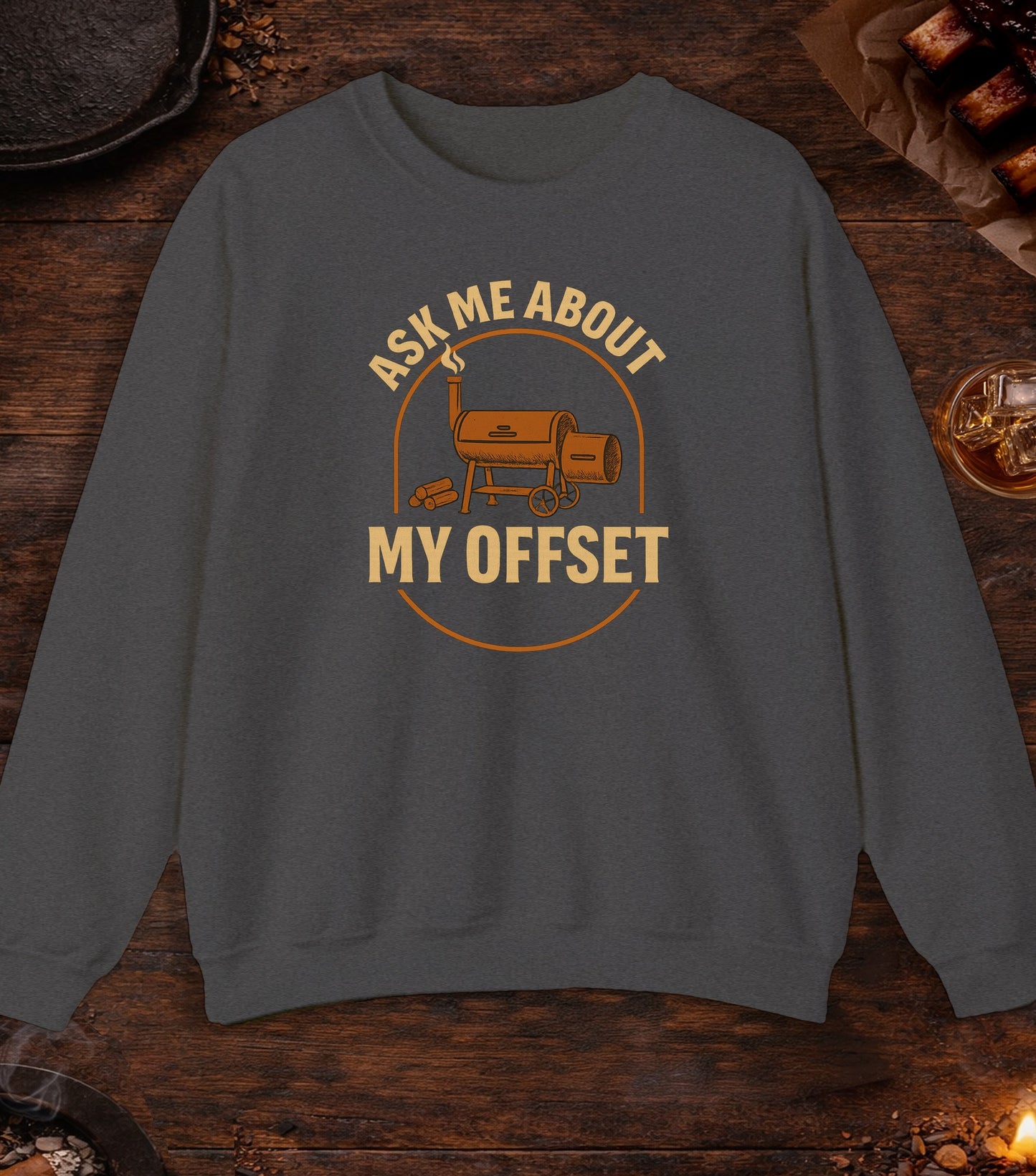 Ask Me About My Offset Crewneck - Dark Heather