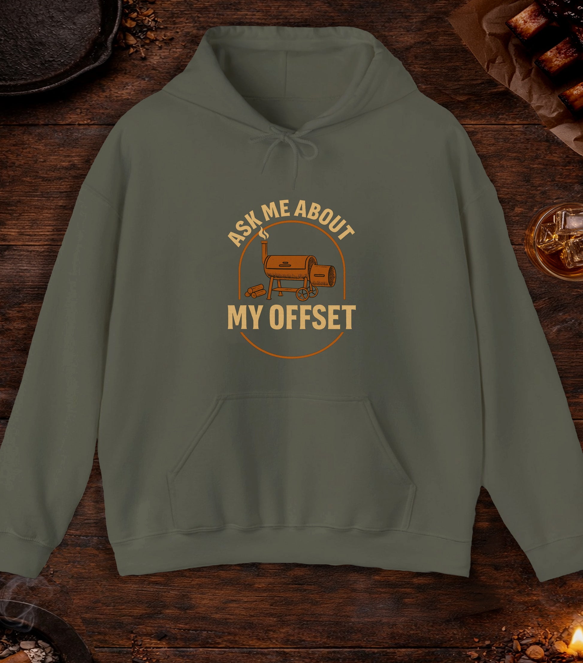 Ask Me About My Offset Hoodie - Military Green