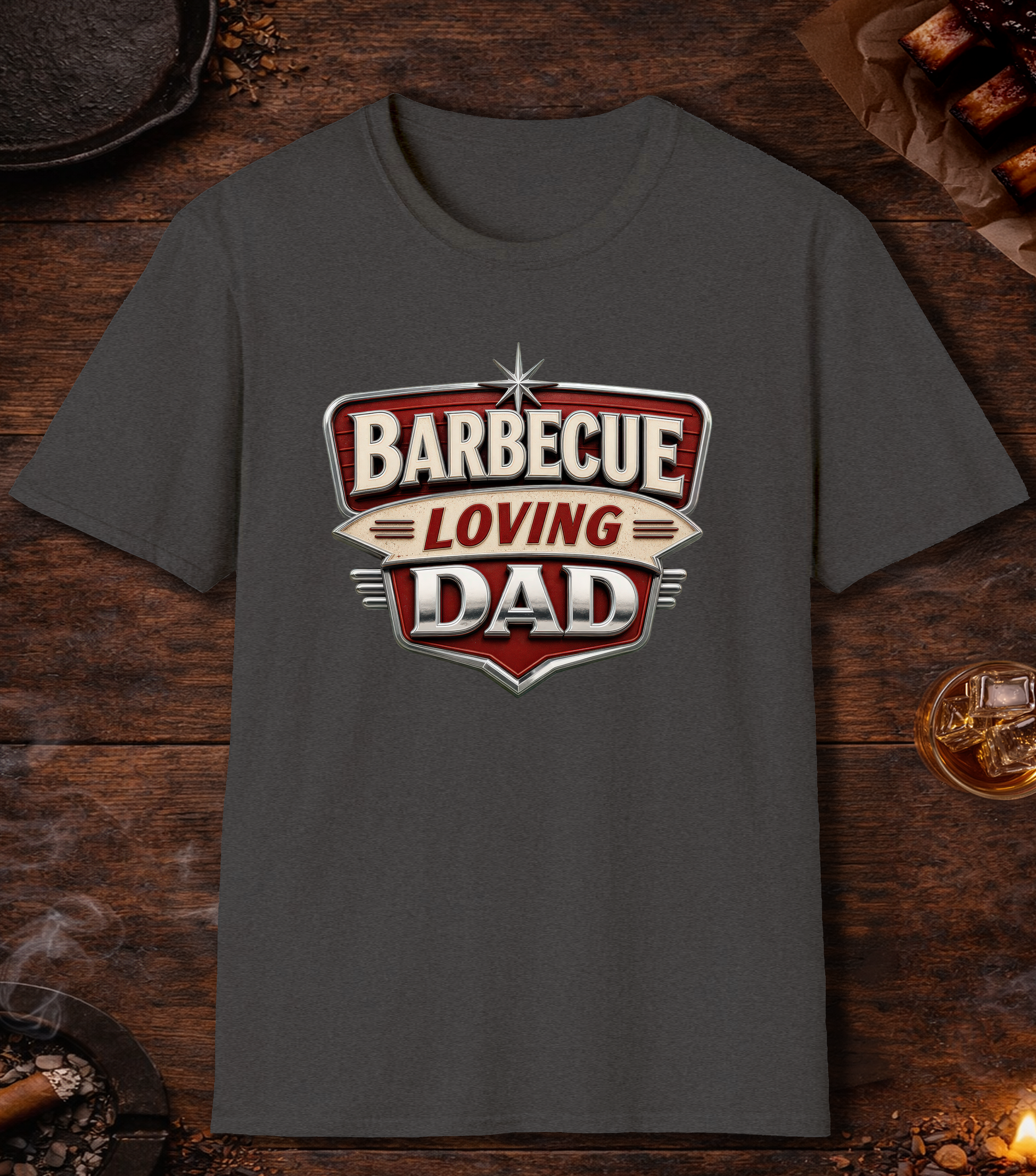 BBQ Loving Dad T-Shirt - Dark Heather