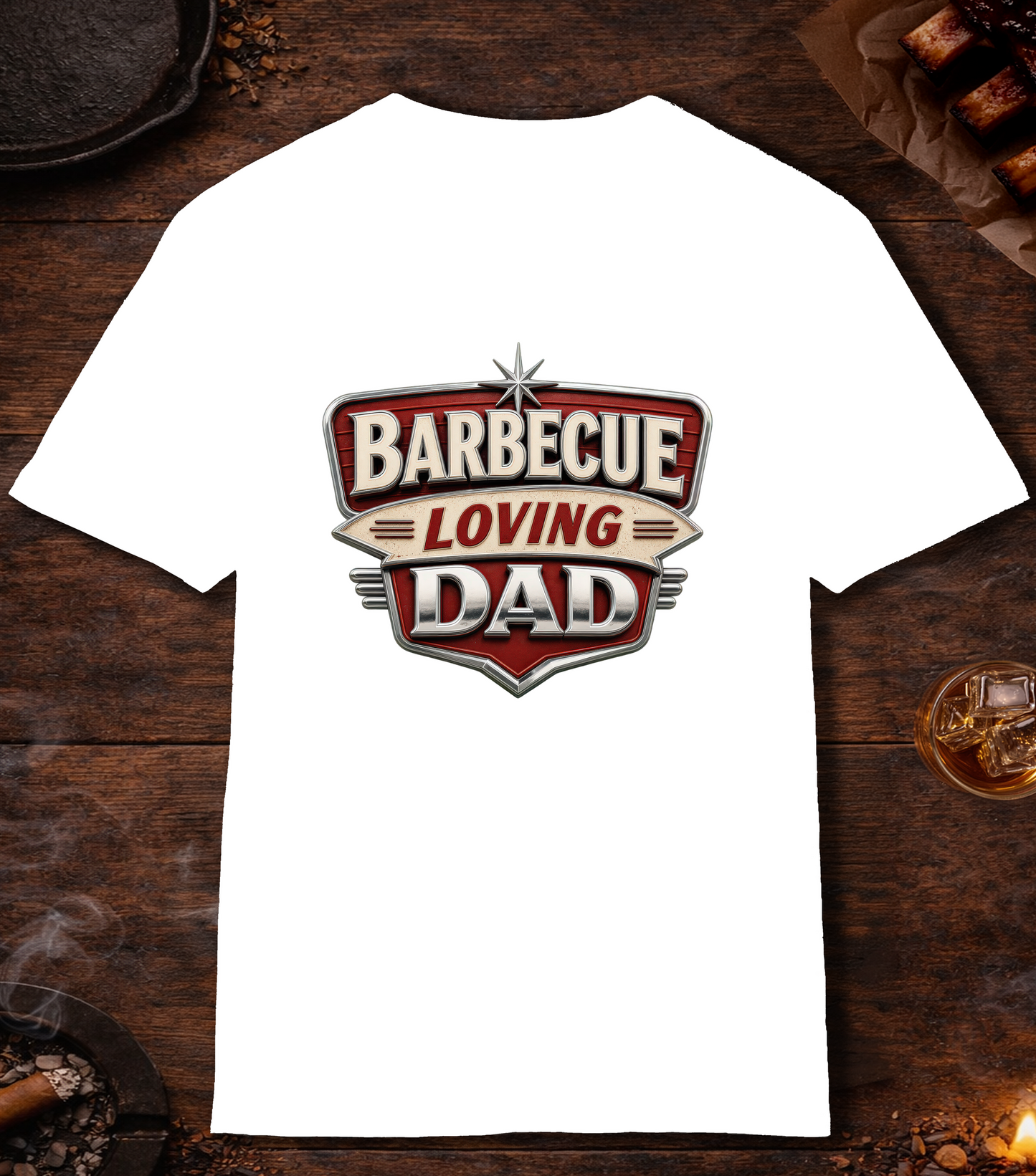 BBQ Loving Dad T-Shirt - White
