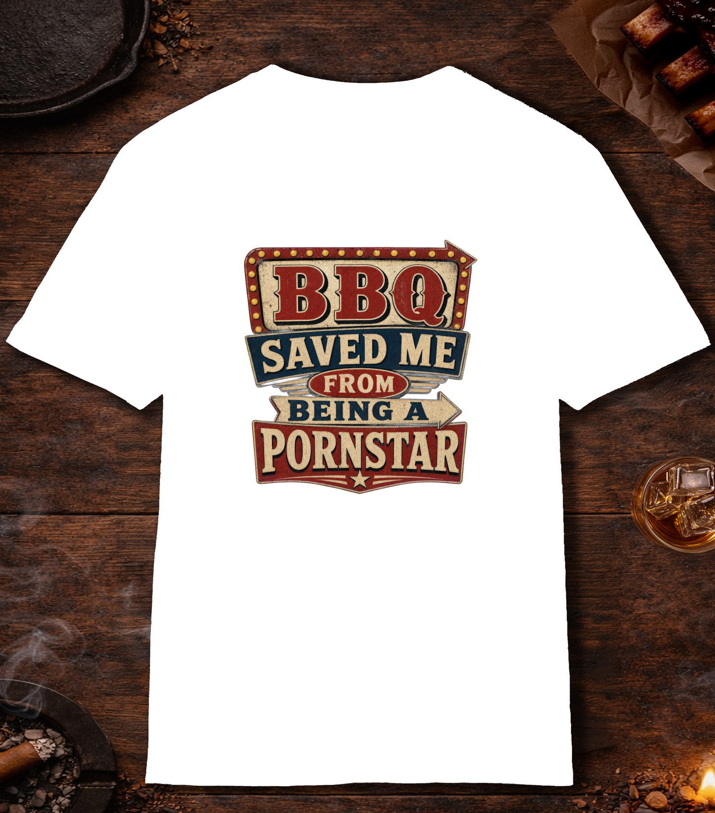 BBQ Saved Me T-Shirt - White