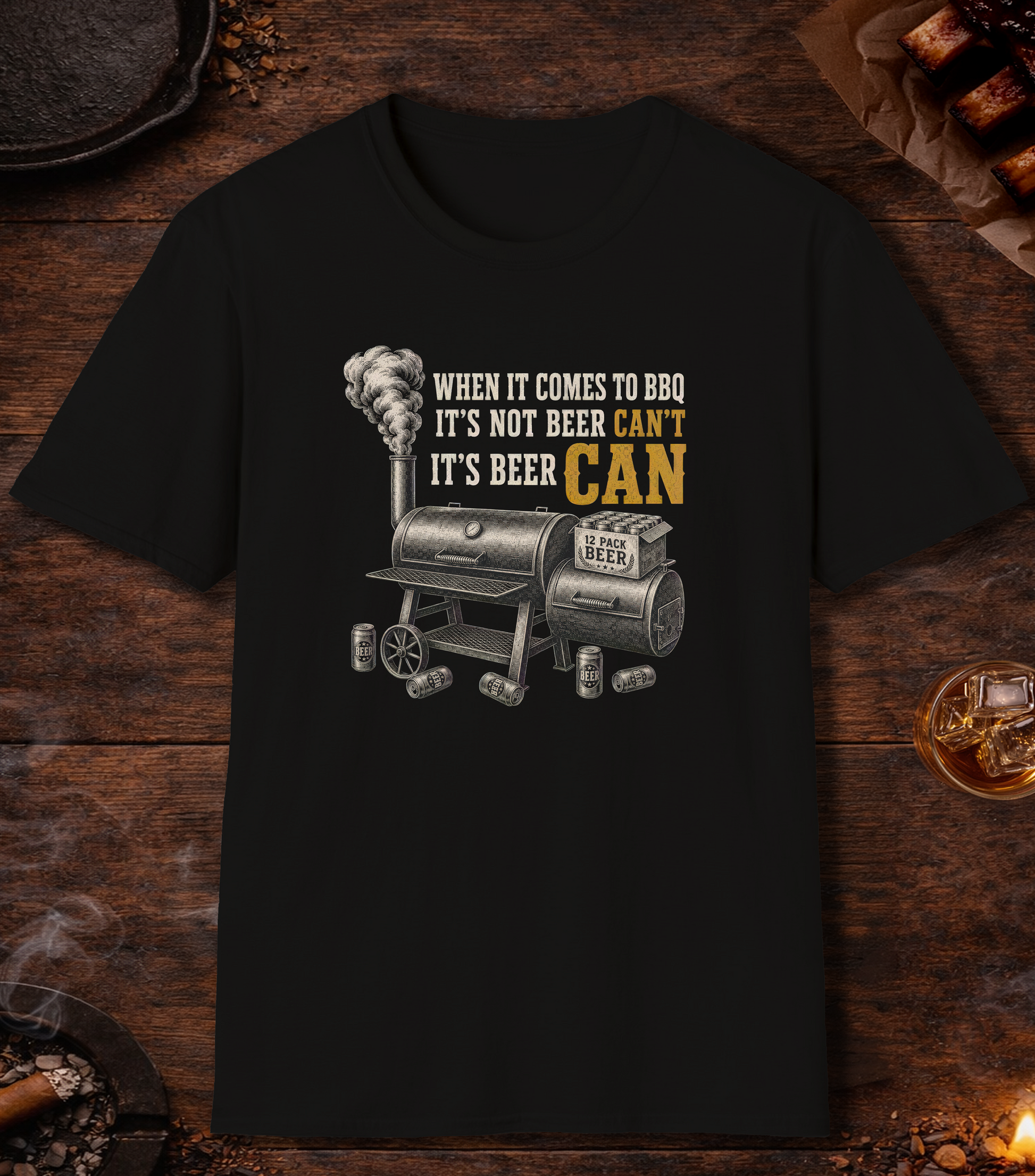 Beer Can T-Shirt - Black