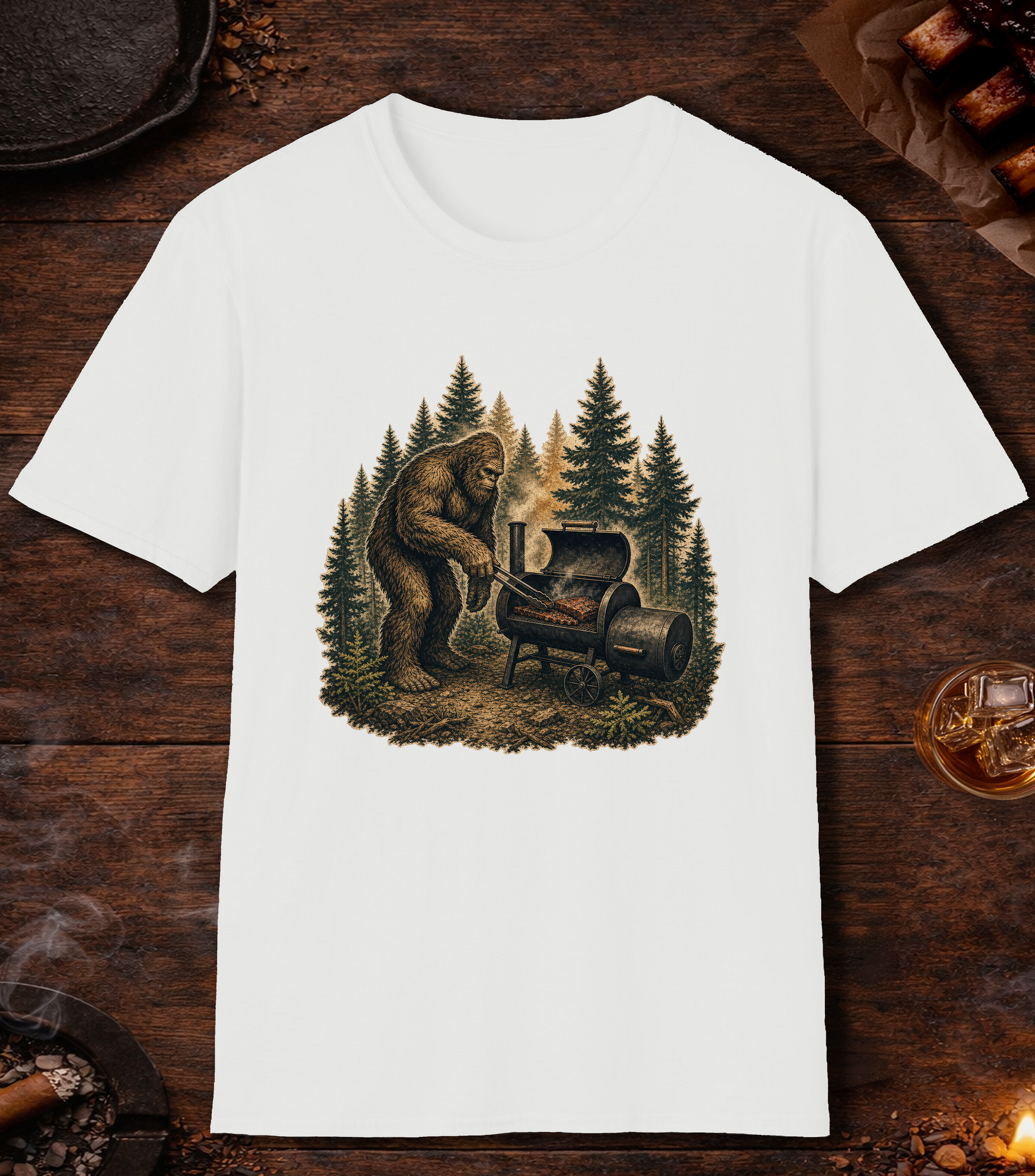 Bigfoot Smoker T-Shirt - White