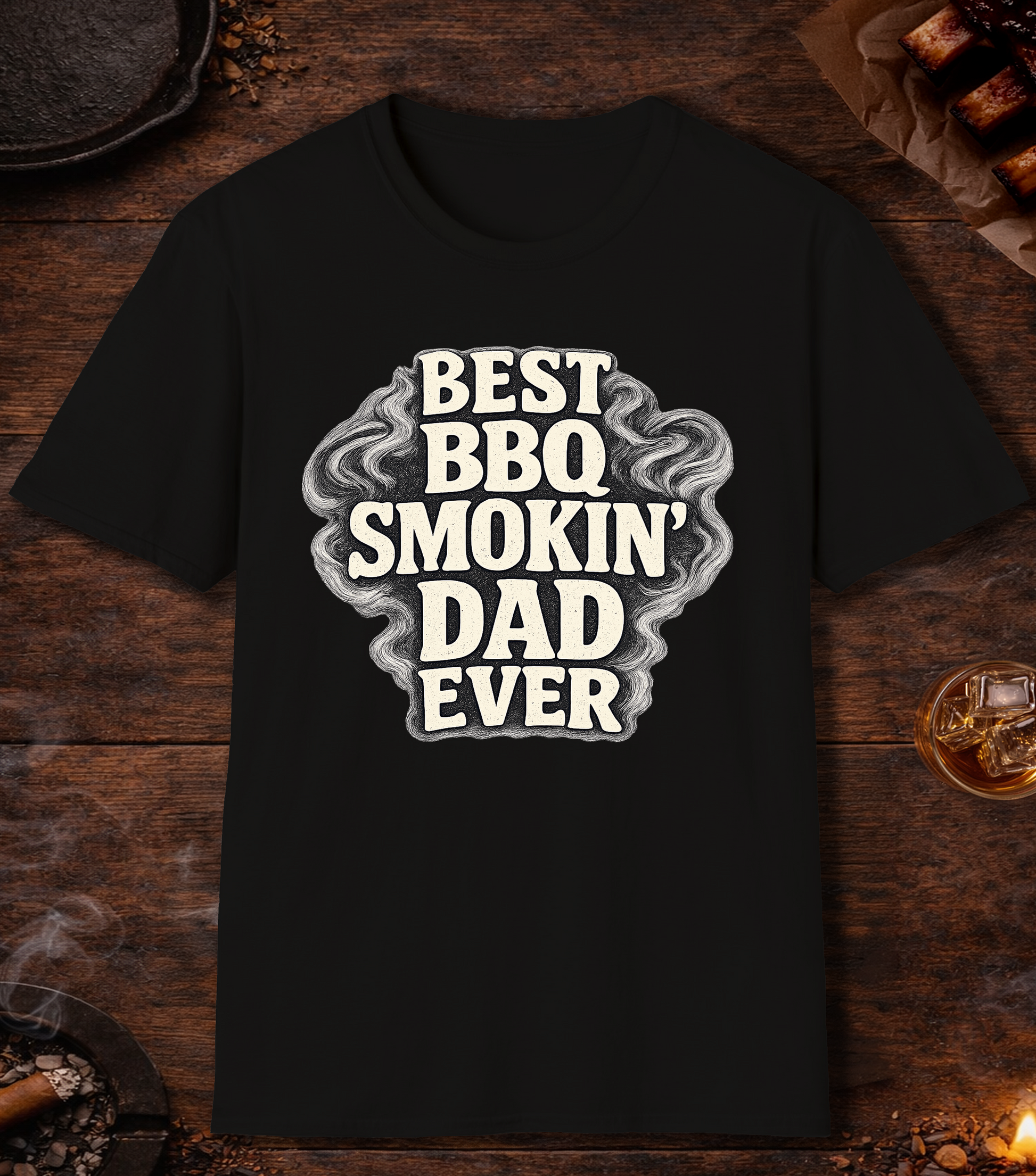 Best BBQ Smokin Dad T-Shirt - Black