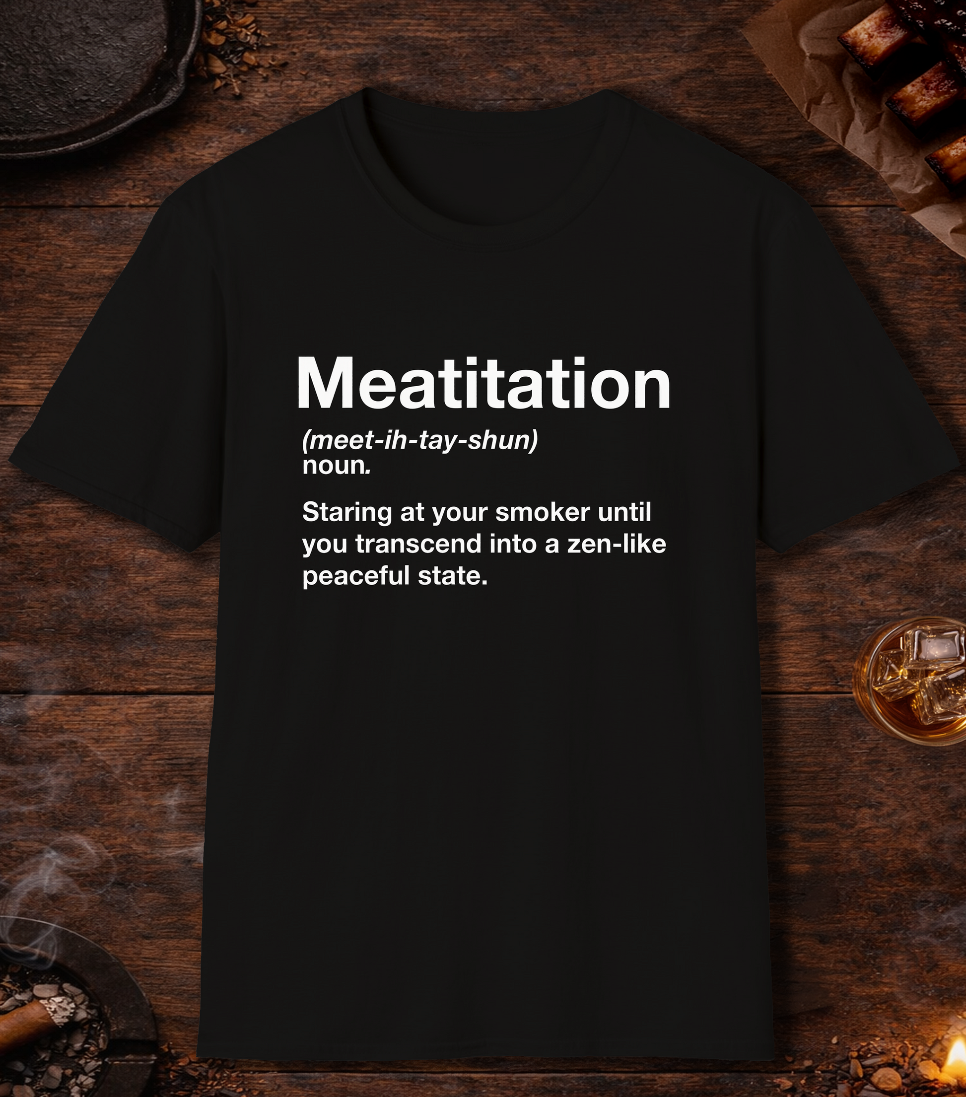 Meatitation Definition T-Shirt - Black