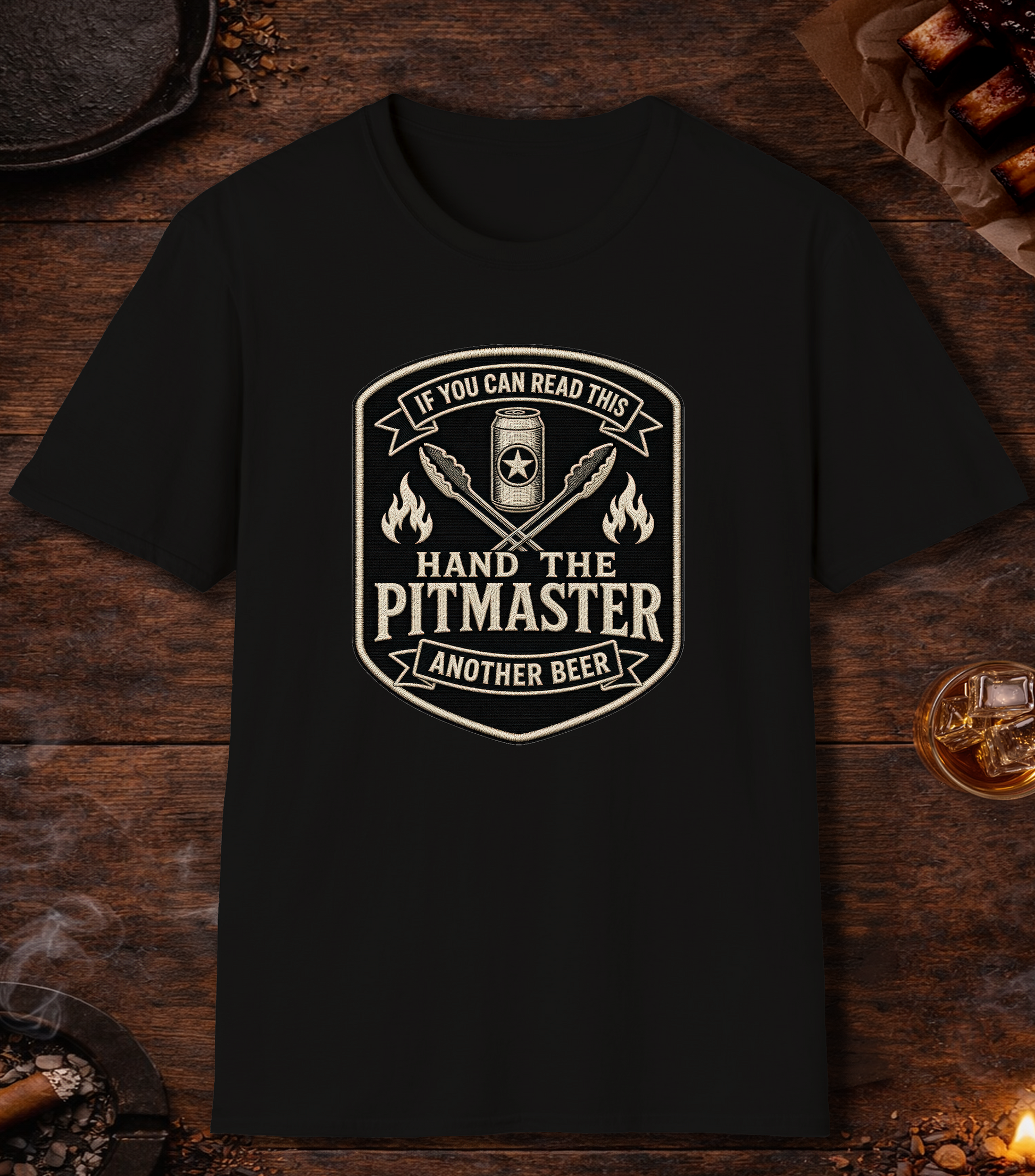 If You Can Read This, Hand the Pitmaster a Beer T-Shirt - Black