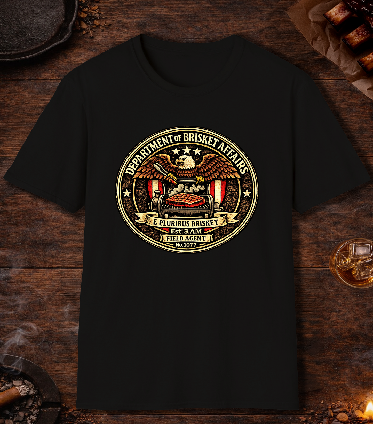 Department Of Brisket Affairs T-Shirt - Black