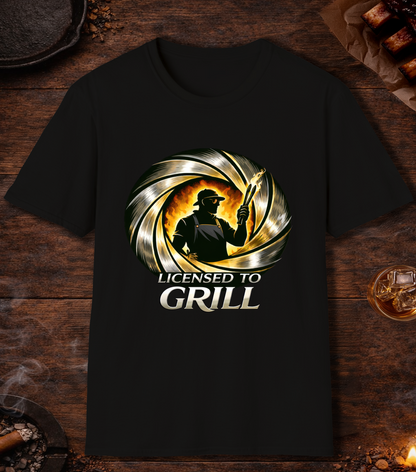 Licensed To Grill Parody T-Shirt - Black