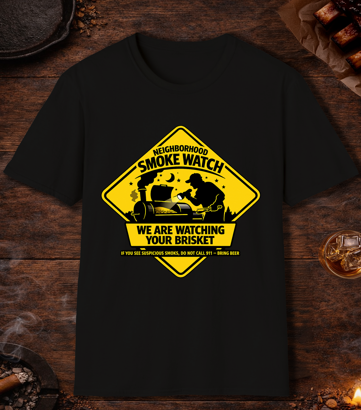 Neighborhood Smoke Watch T-Shirt - Black