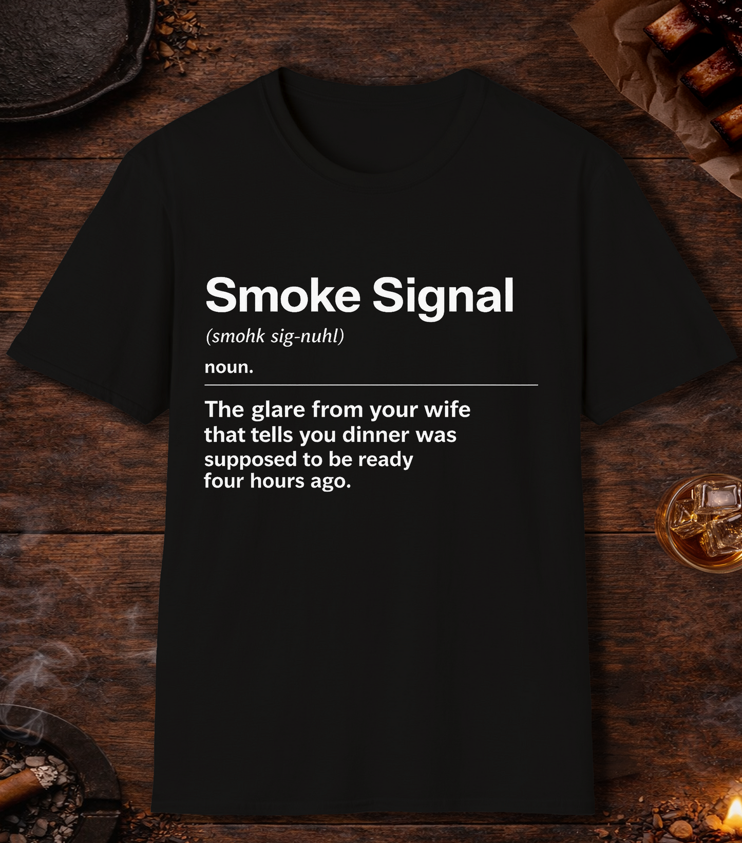 Smoke Signal Definition T-Shirt - Black