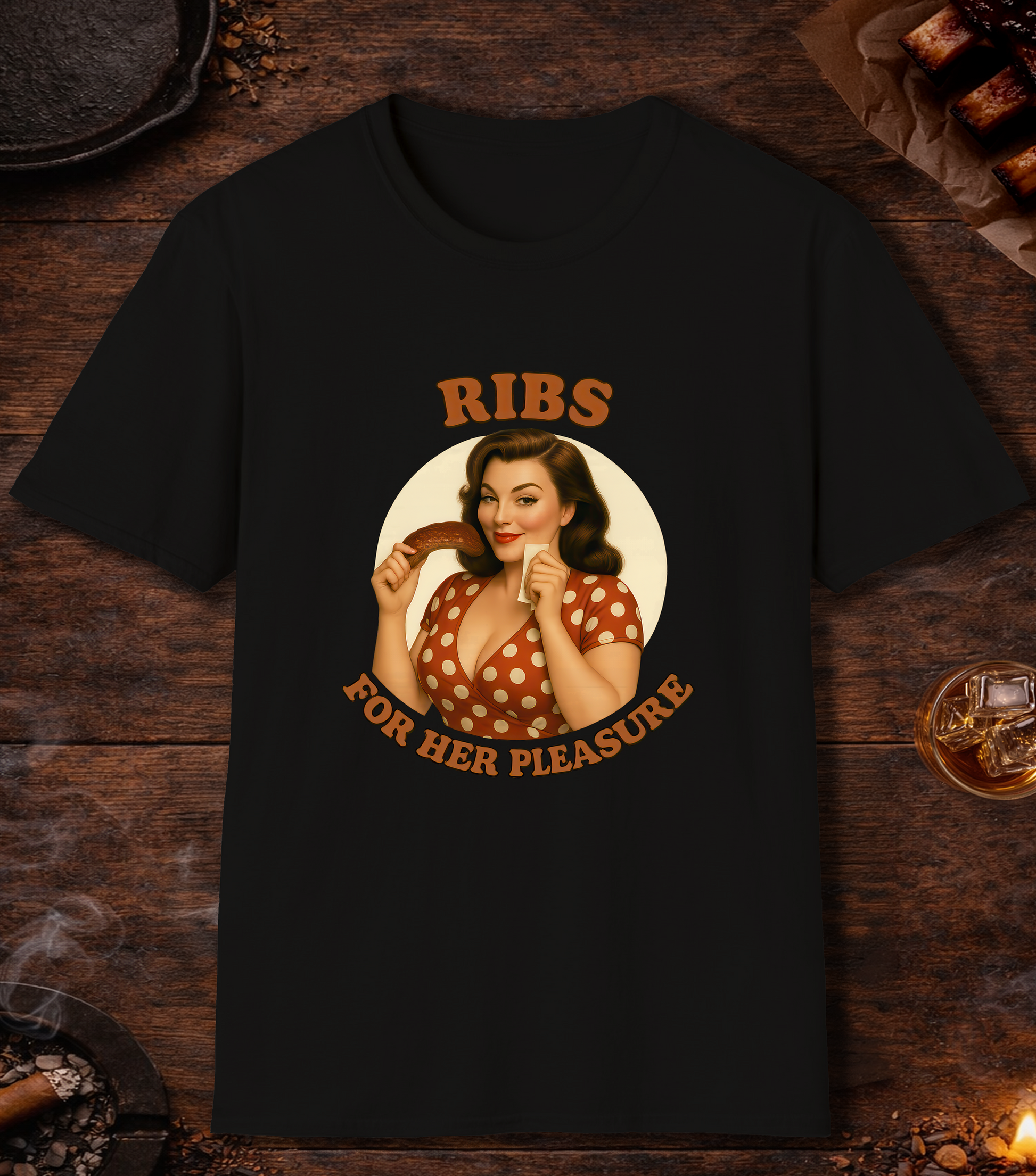 Ribs For Her Pleasure T-Shirt - Black