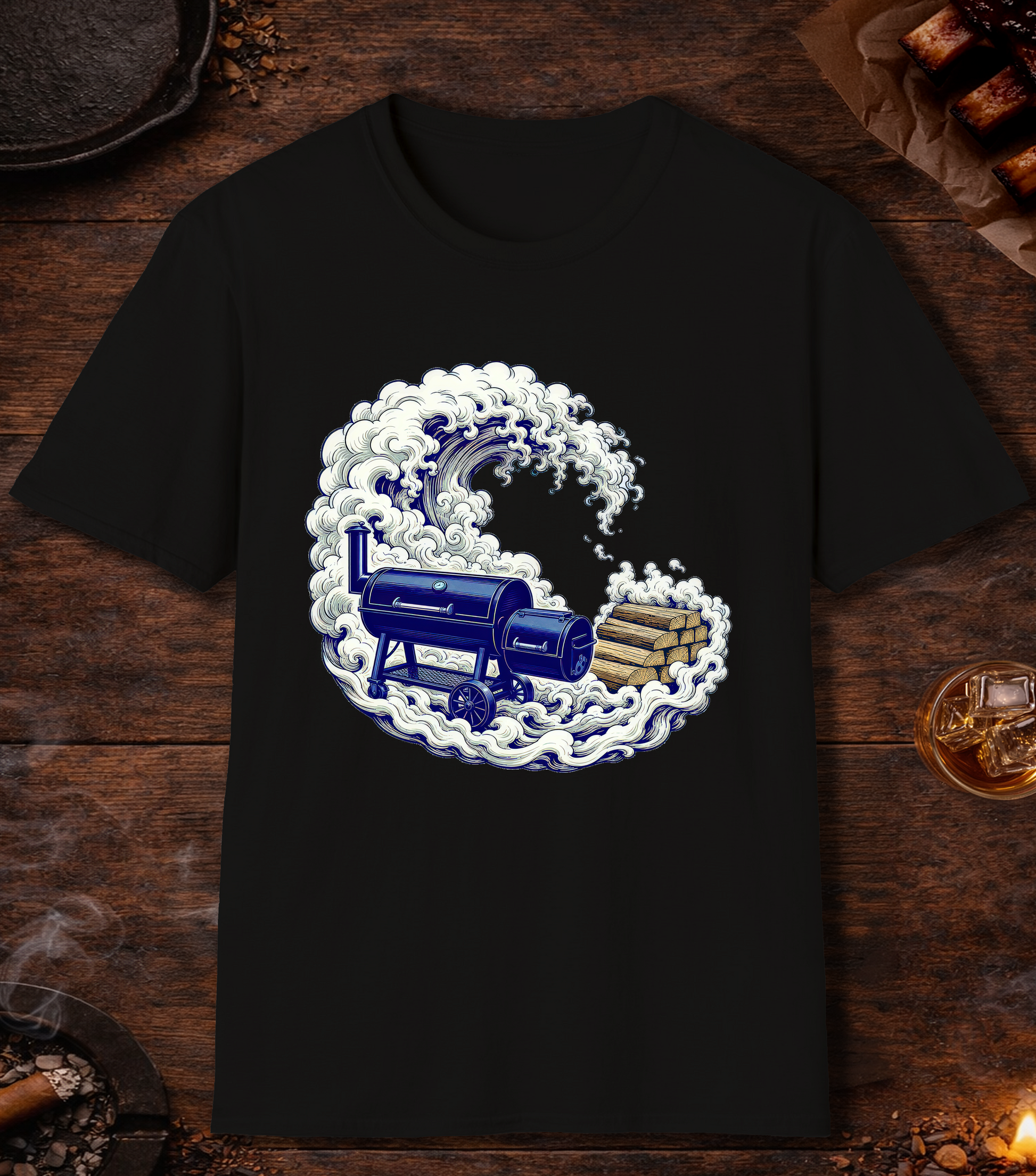 Smoke Wave T-Shirt - Black