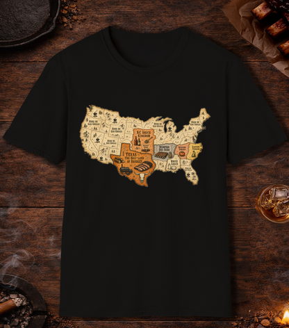 Map of BBQ T-Shirt - Black