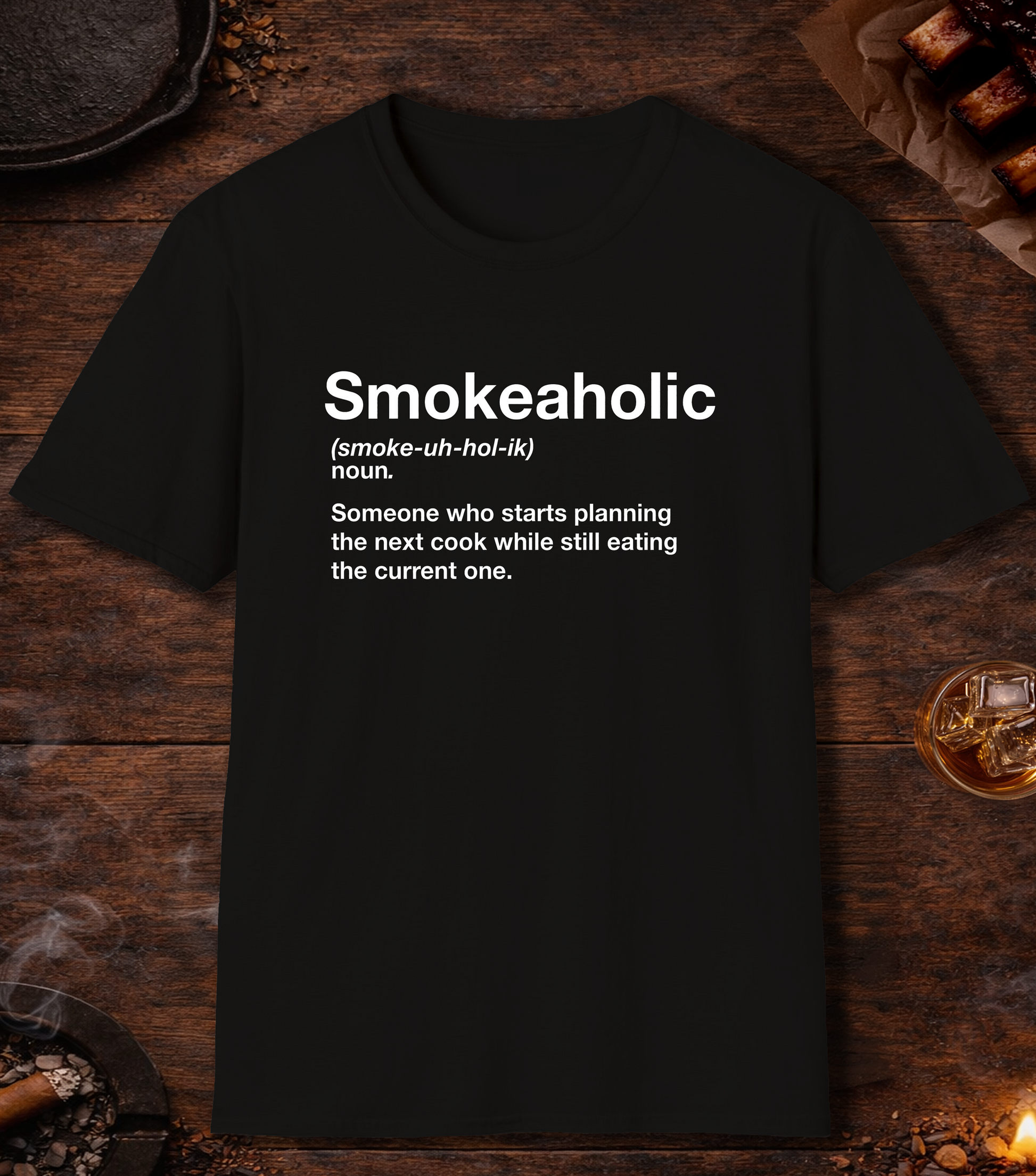 Smokeaholic Transparent T-Shirt - Black