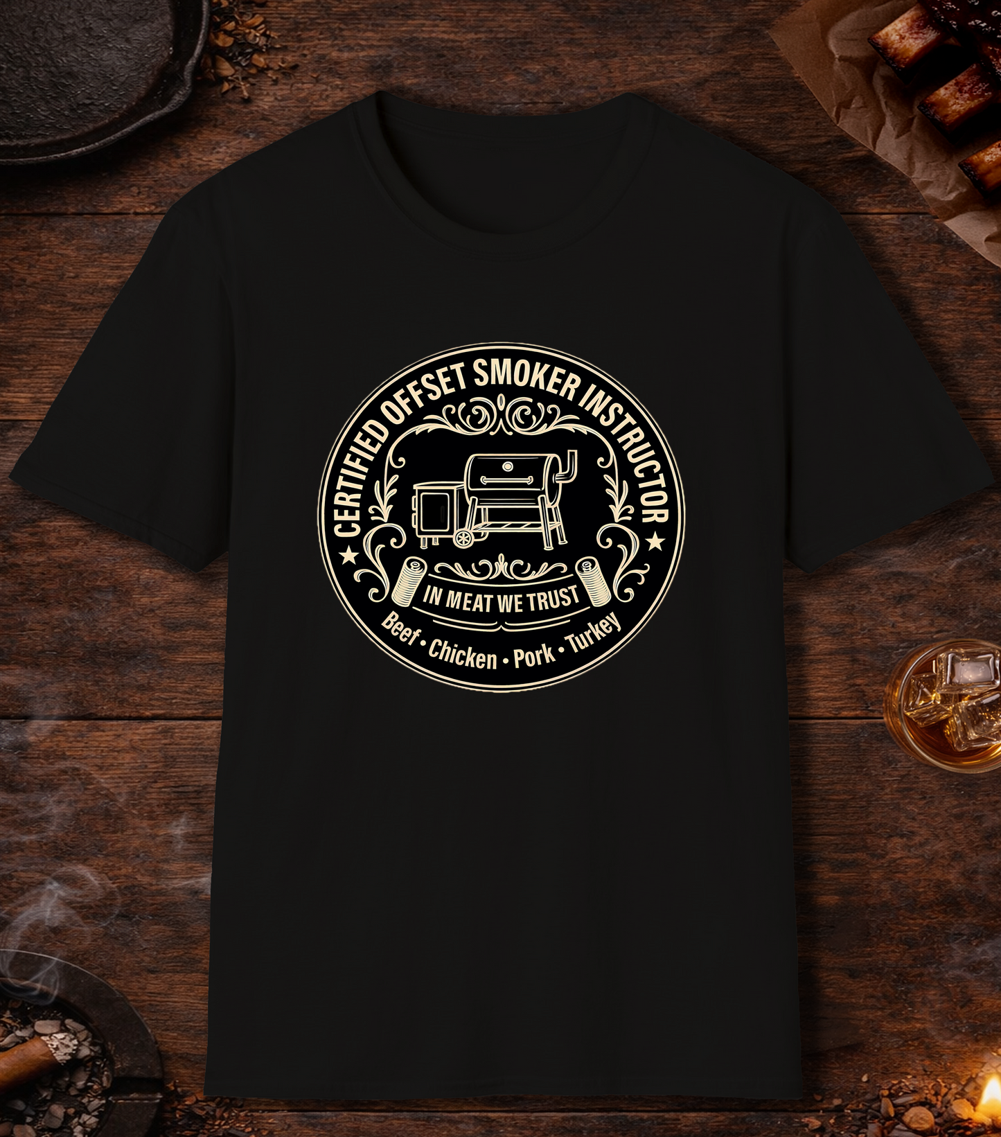 Certified Offset Smoker Instructor T-Shirt - Black