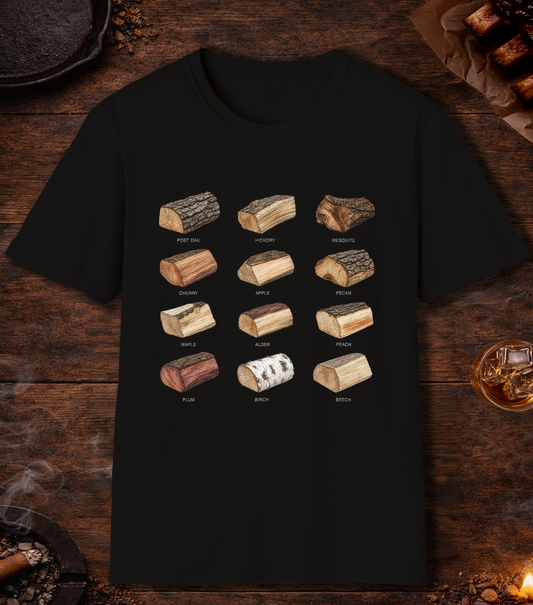 Smoking Wood White T-Shirt - Black