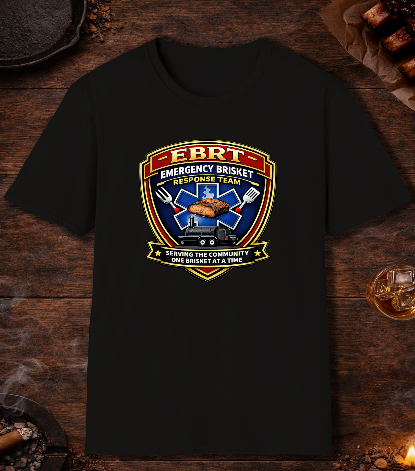 Emergency Brisket Response T-Shirt - Black