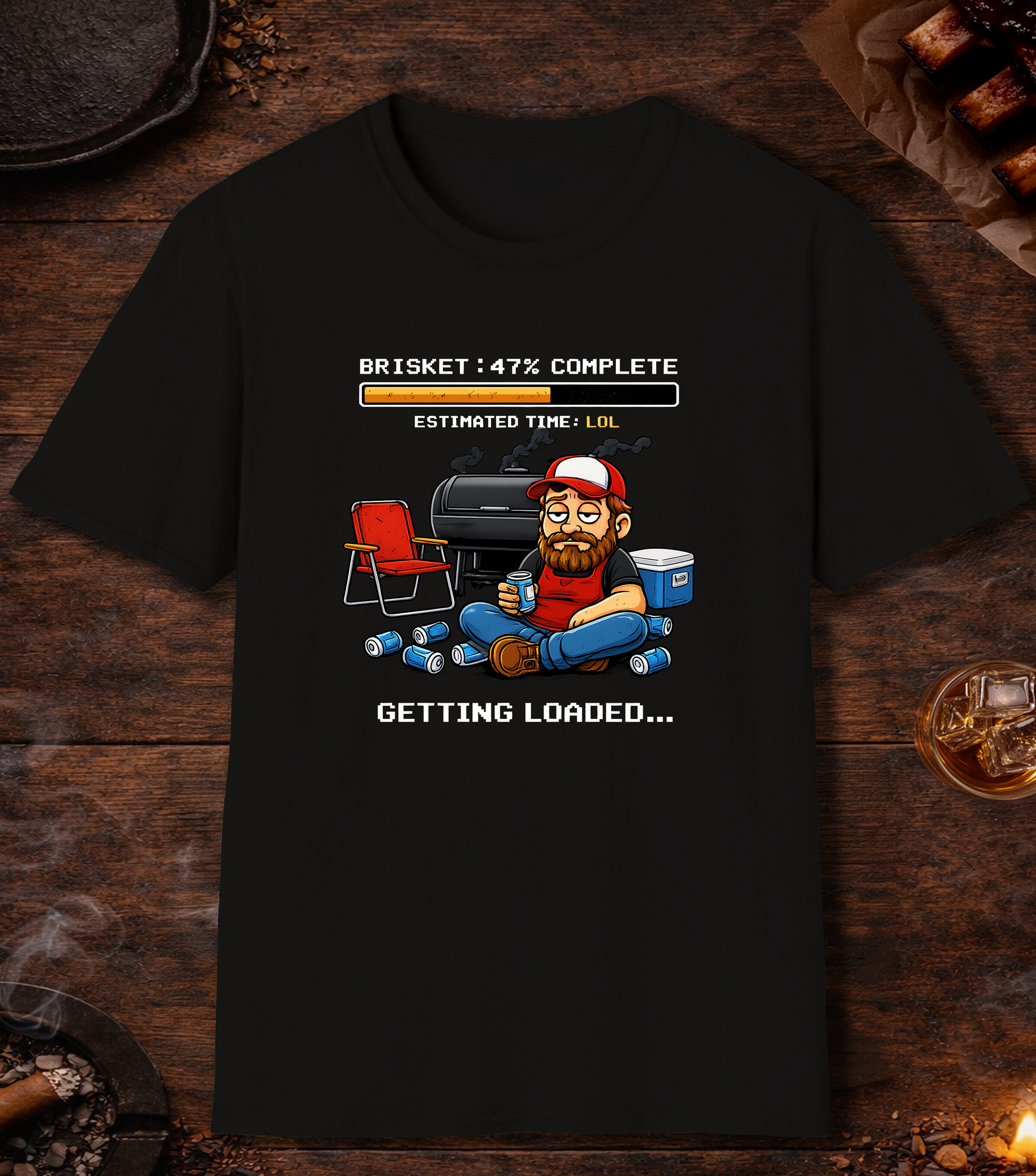 Brisket Getting Loaded T-Shirt - Black