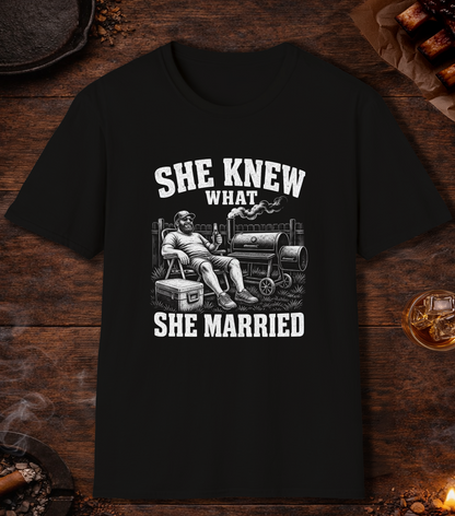 She Knew What She Married T-Shirt - Black