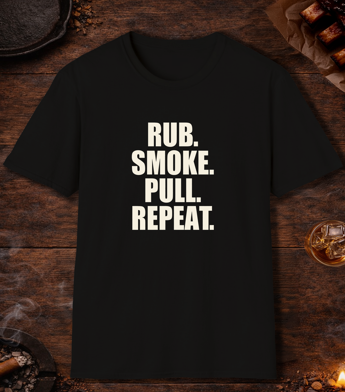Rub Smoke Pull Repeat T-Shirt - Black