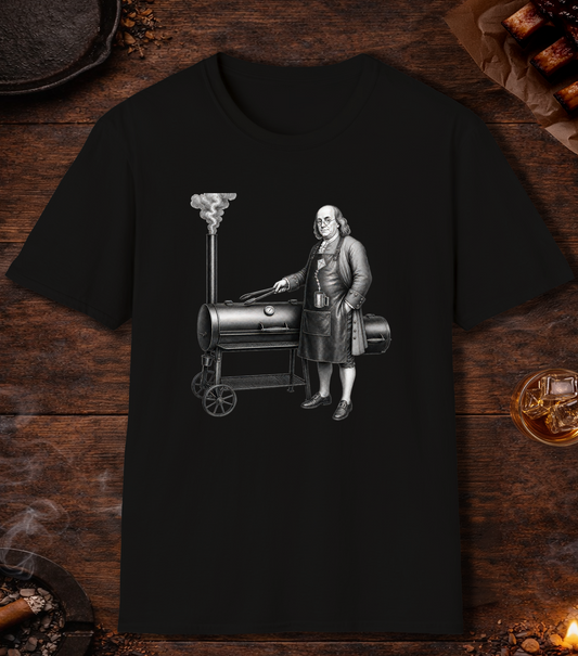 Ben Franklin Charcoal Chimney T-Shirt - Black
