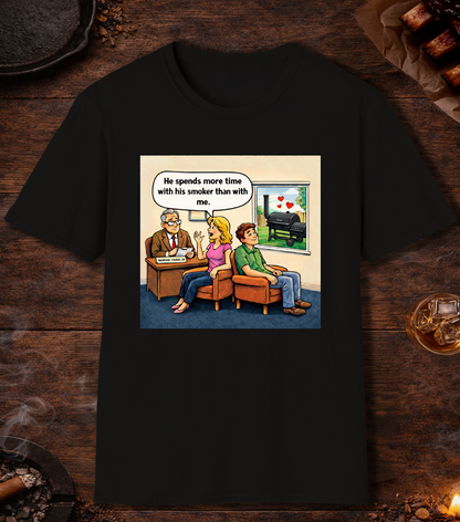 Spends More Time With Smoker Than Me T-Shirt - Black