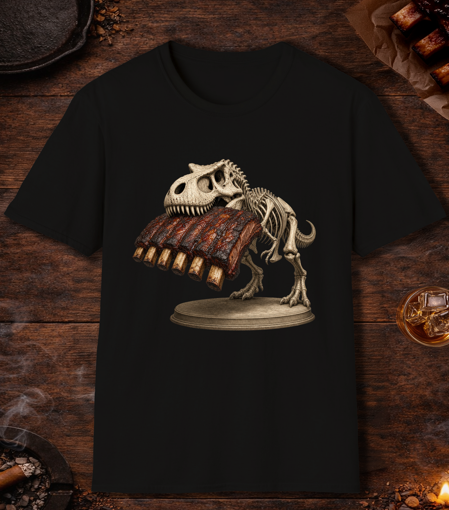 Dino Ribs T-Shirt - Black