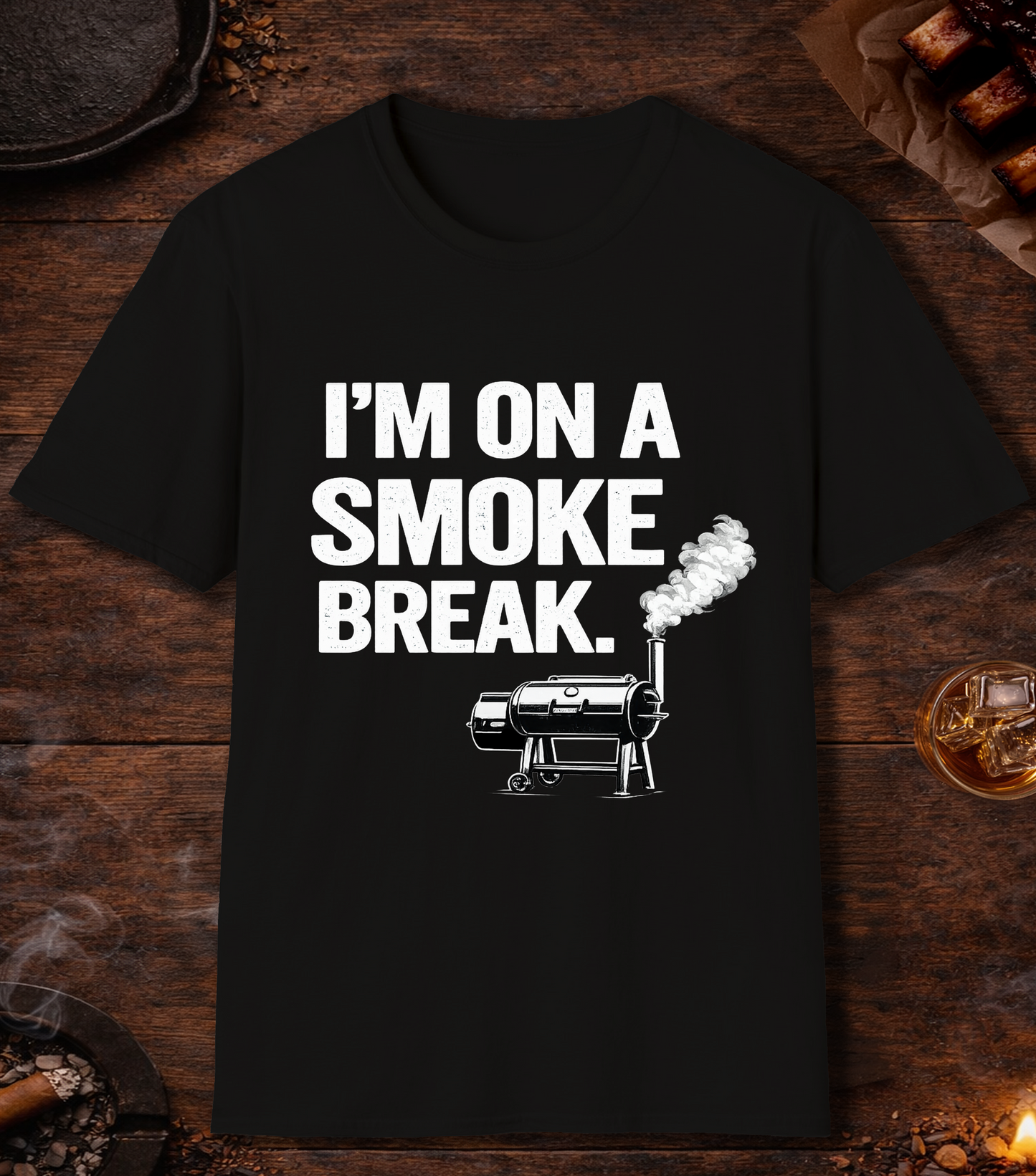 Im On A Smoke Break T-Shirt - Black