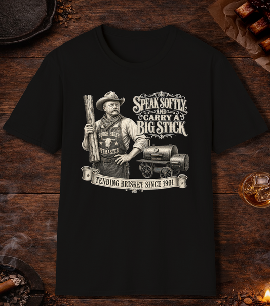 Teddy Roosevelt Pitmaster T-Shirt - Black