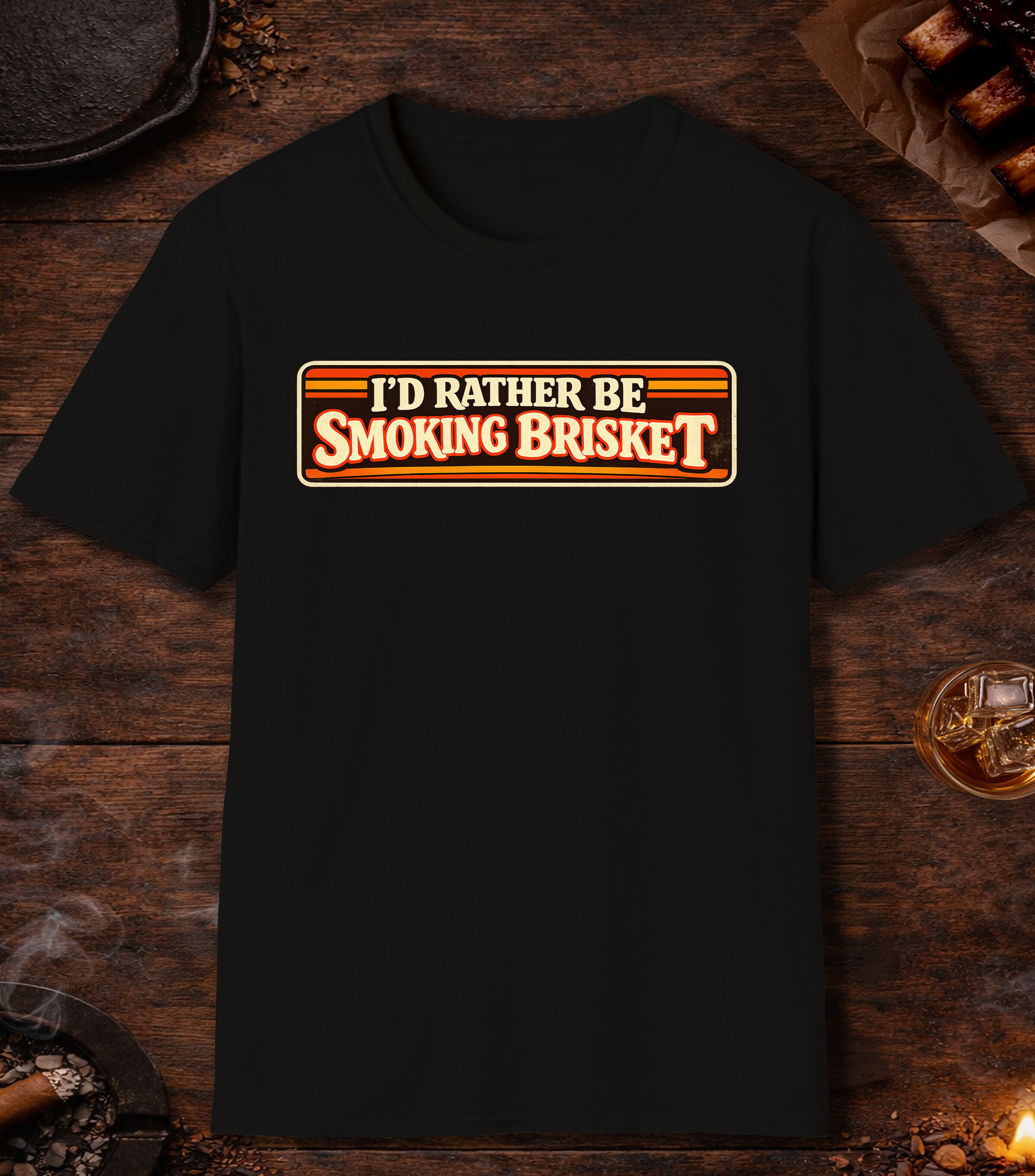Rather Be Smoking Brisket T-Shirt - Black
