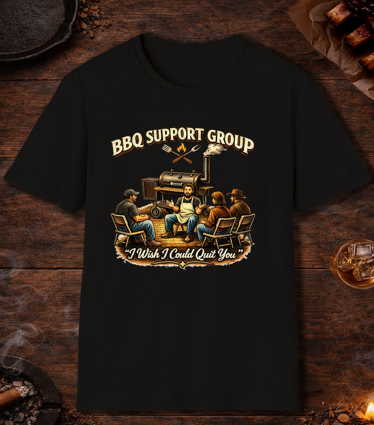 BBQ Support Group T-Shirt - Black