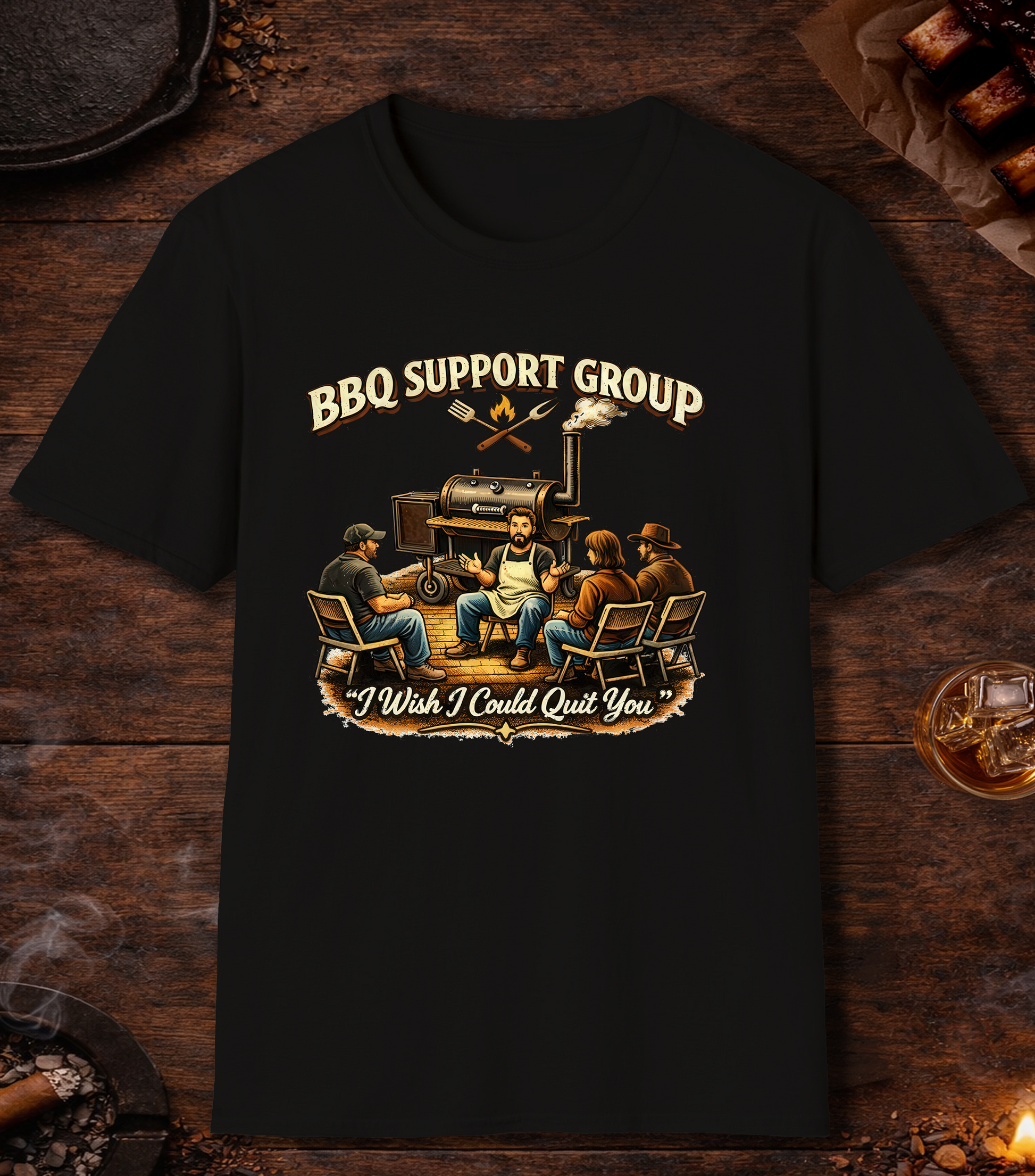 BBQ Support Group T-Shirt - Black