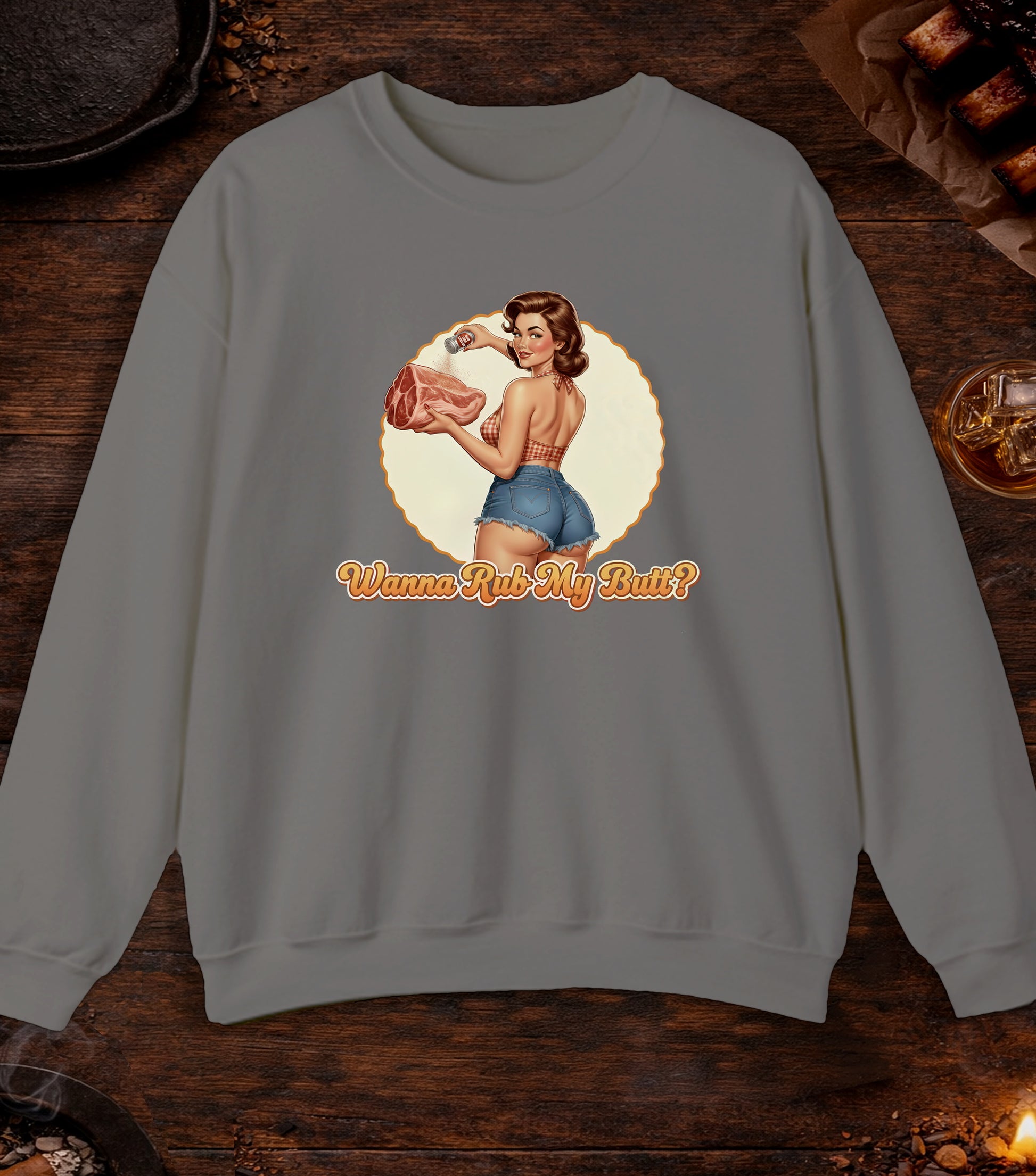 Wanna Rub My Butt Crewneck - Black