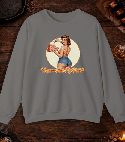 Wanna Rub My Butt Crewneck - Black