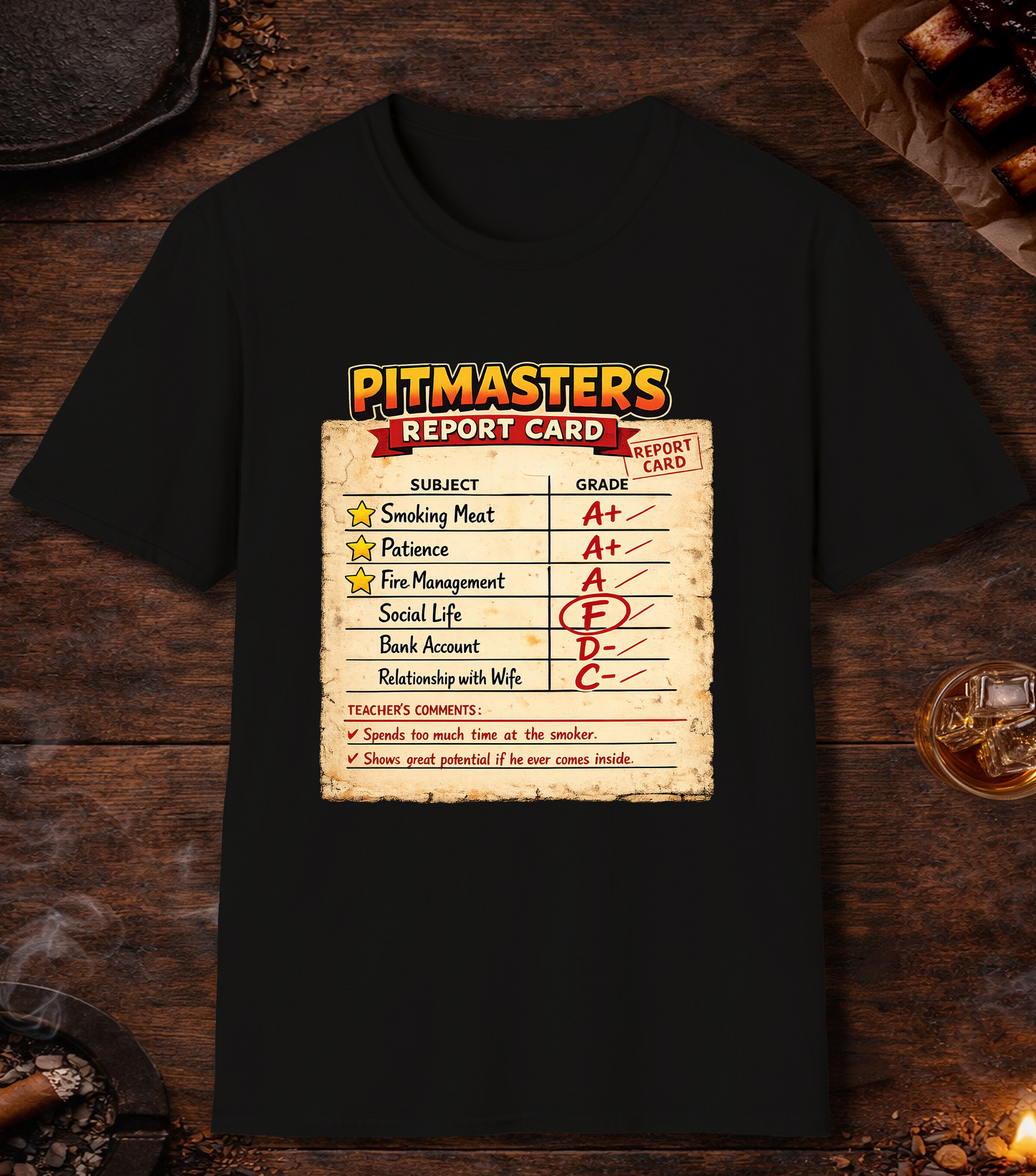 Pitmasters Report Card T-Shirt - Black