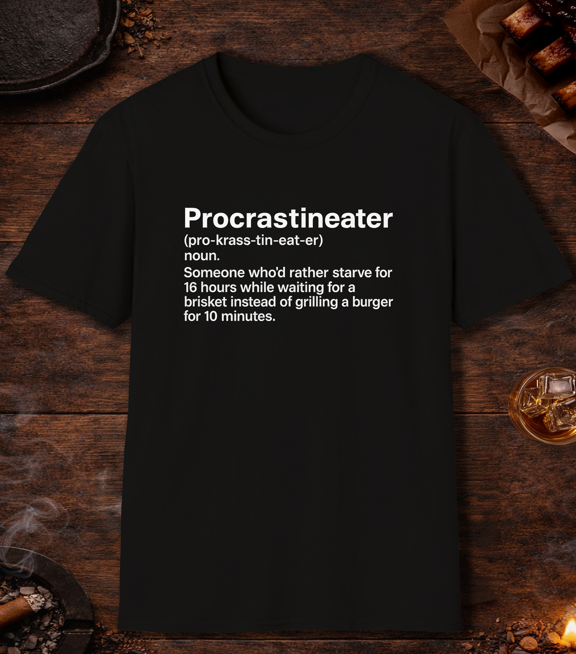 Procrastineater Definition T-Shirt - Black