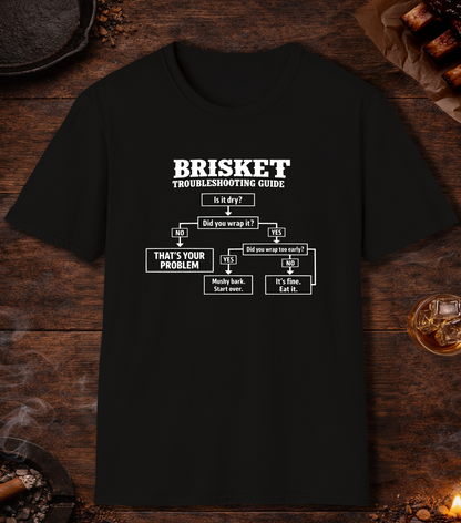 Brisket Troubleshooting Chart T-Shirt - Black