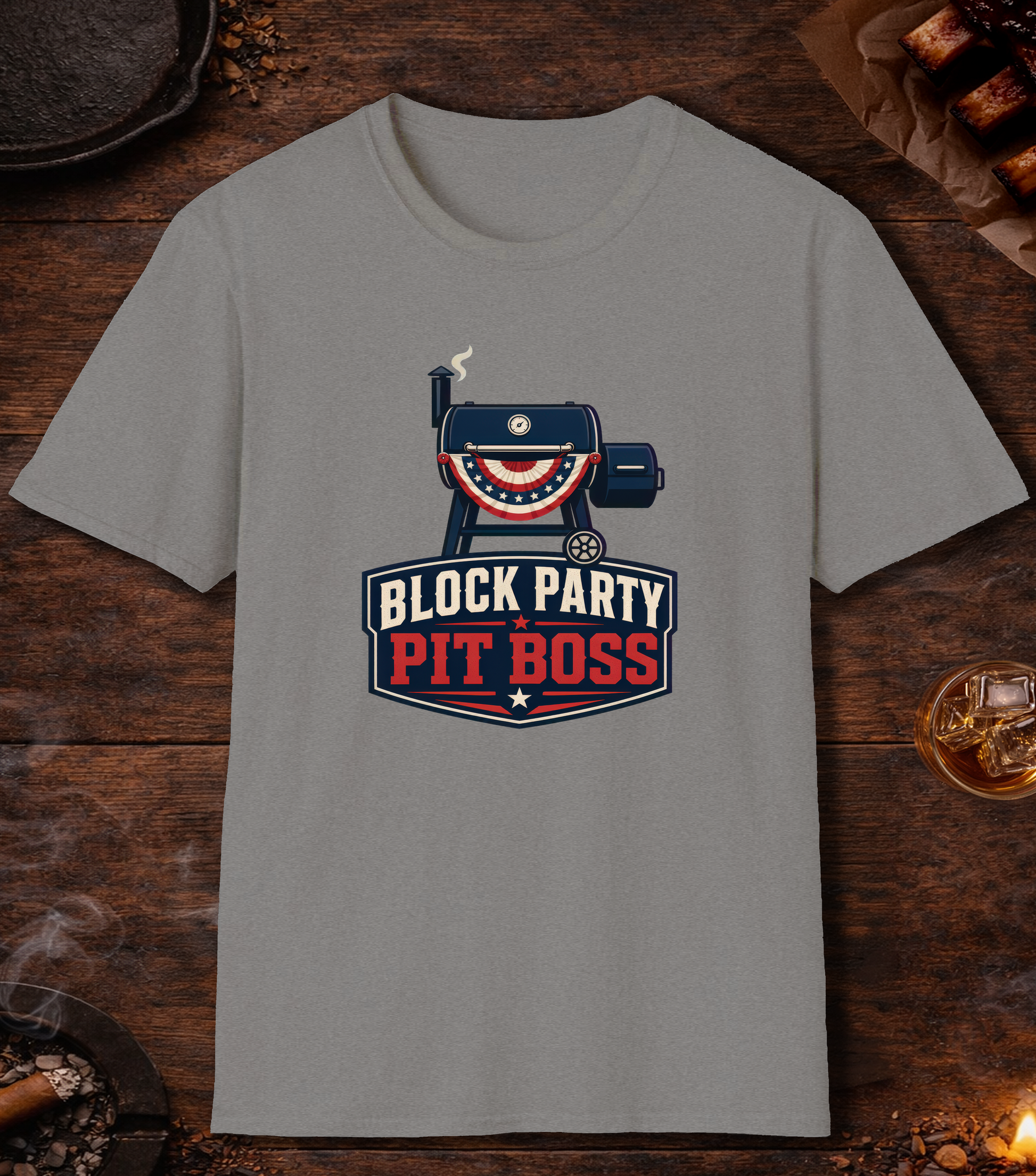Block Party Pit Boss T-Shirt - Sport Grey