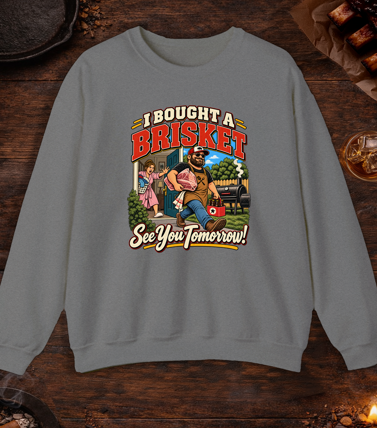 Bought A Brisket - Graphite Heather