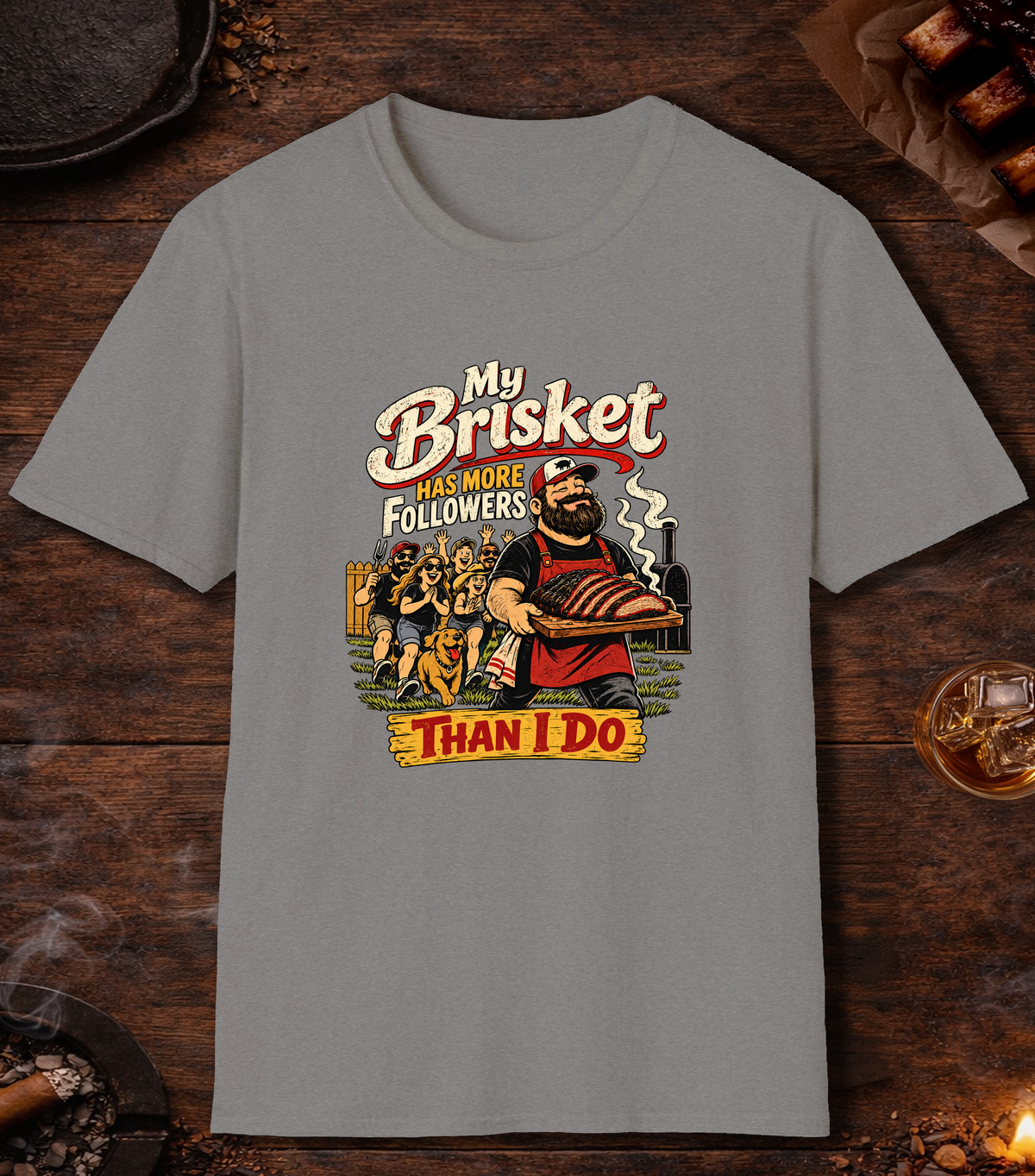 Brisket Has Followers - Sport Grey