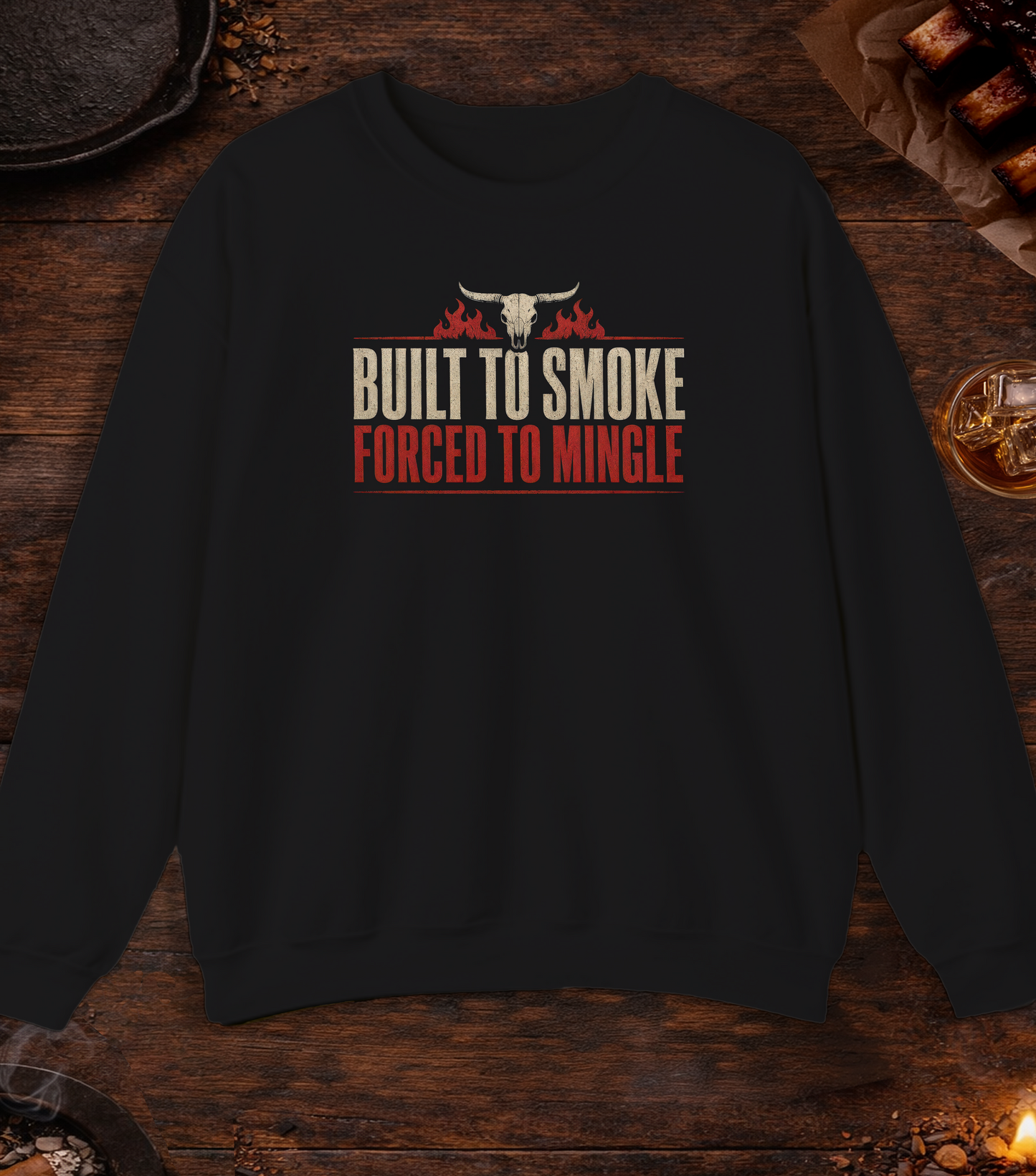 Built to Smoke Crewneck - Black custom mockup
