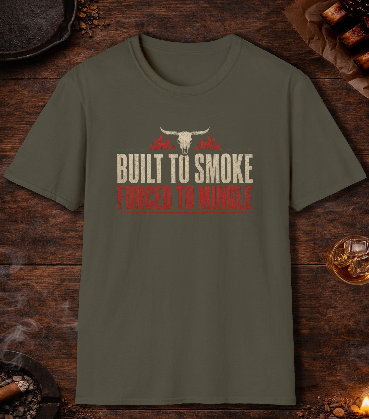 Built to Smoke T-Shirt - Military Green