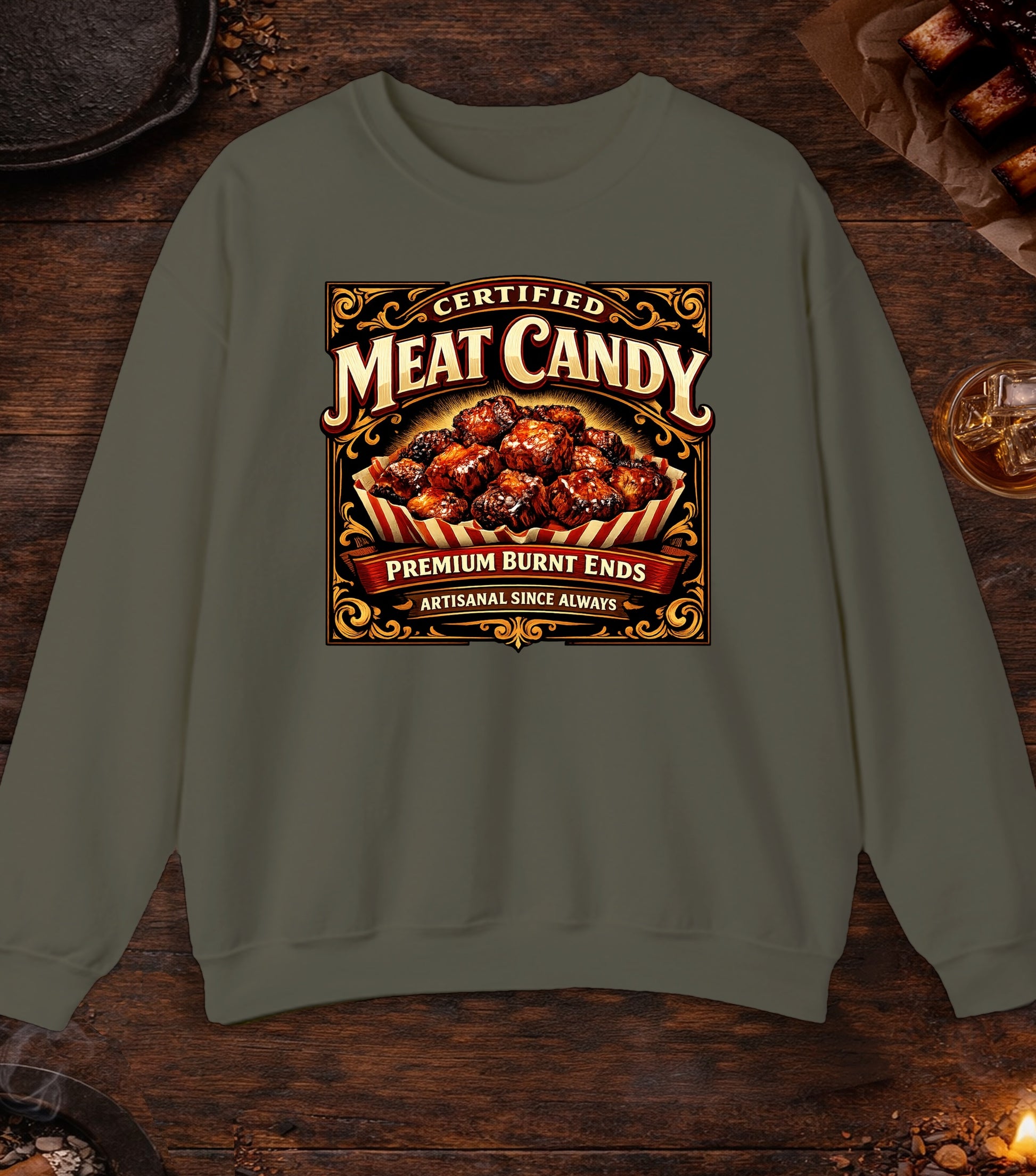 Certified Meat Candy Crewneck - Military Green