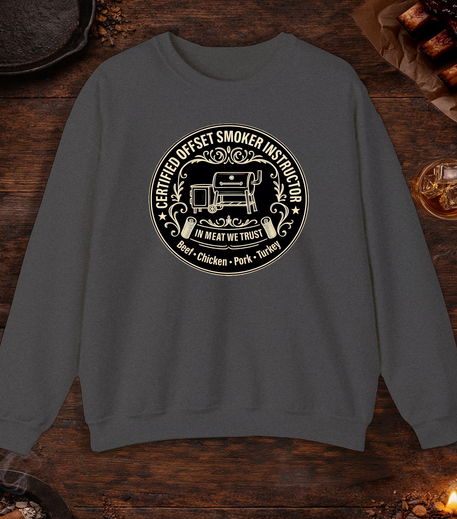 Certified Offset Smoker Instructor Crewneck - Dark Heather