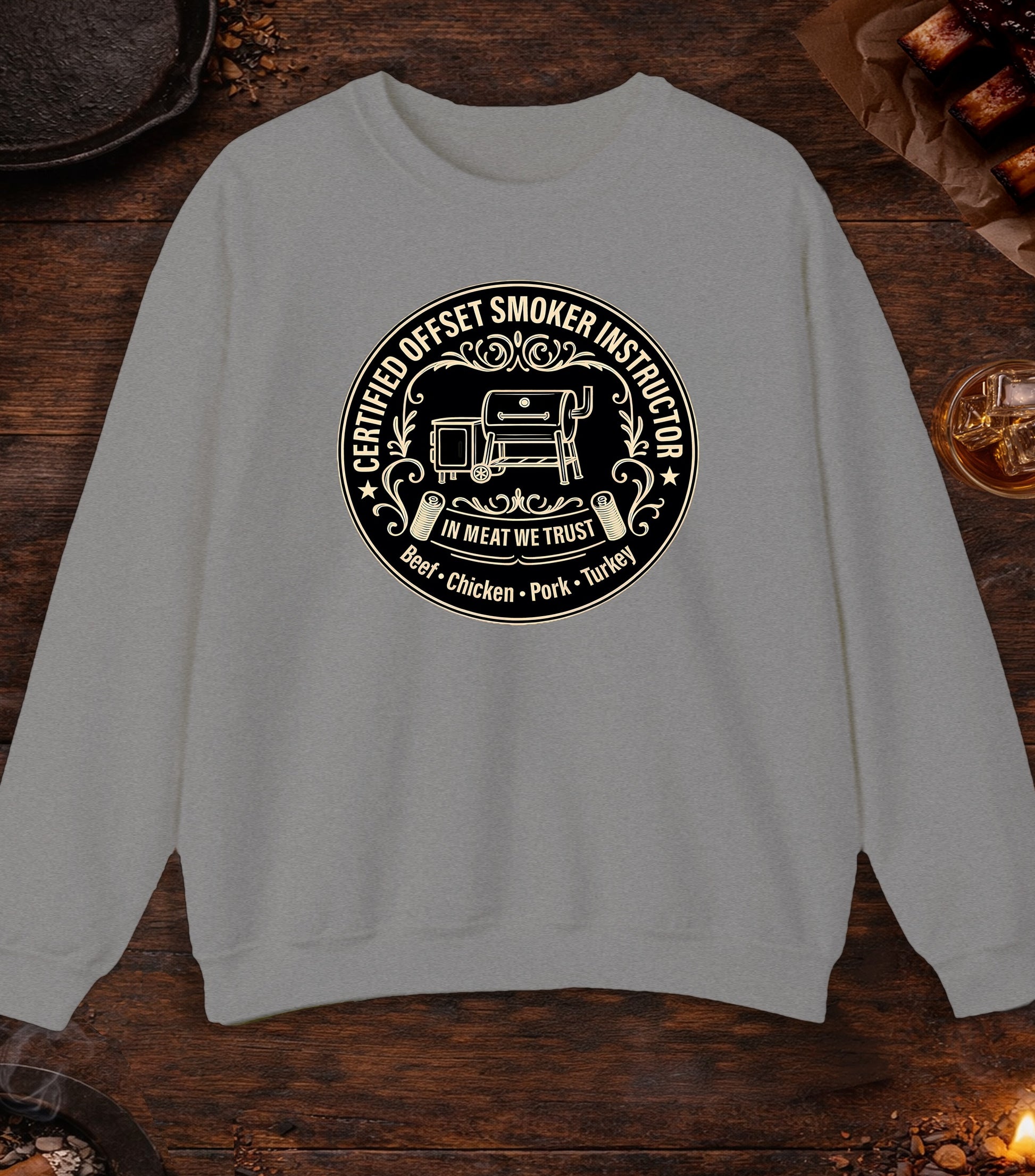 Certified Offset Smoker Instructor Crewneck - Sport Grey