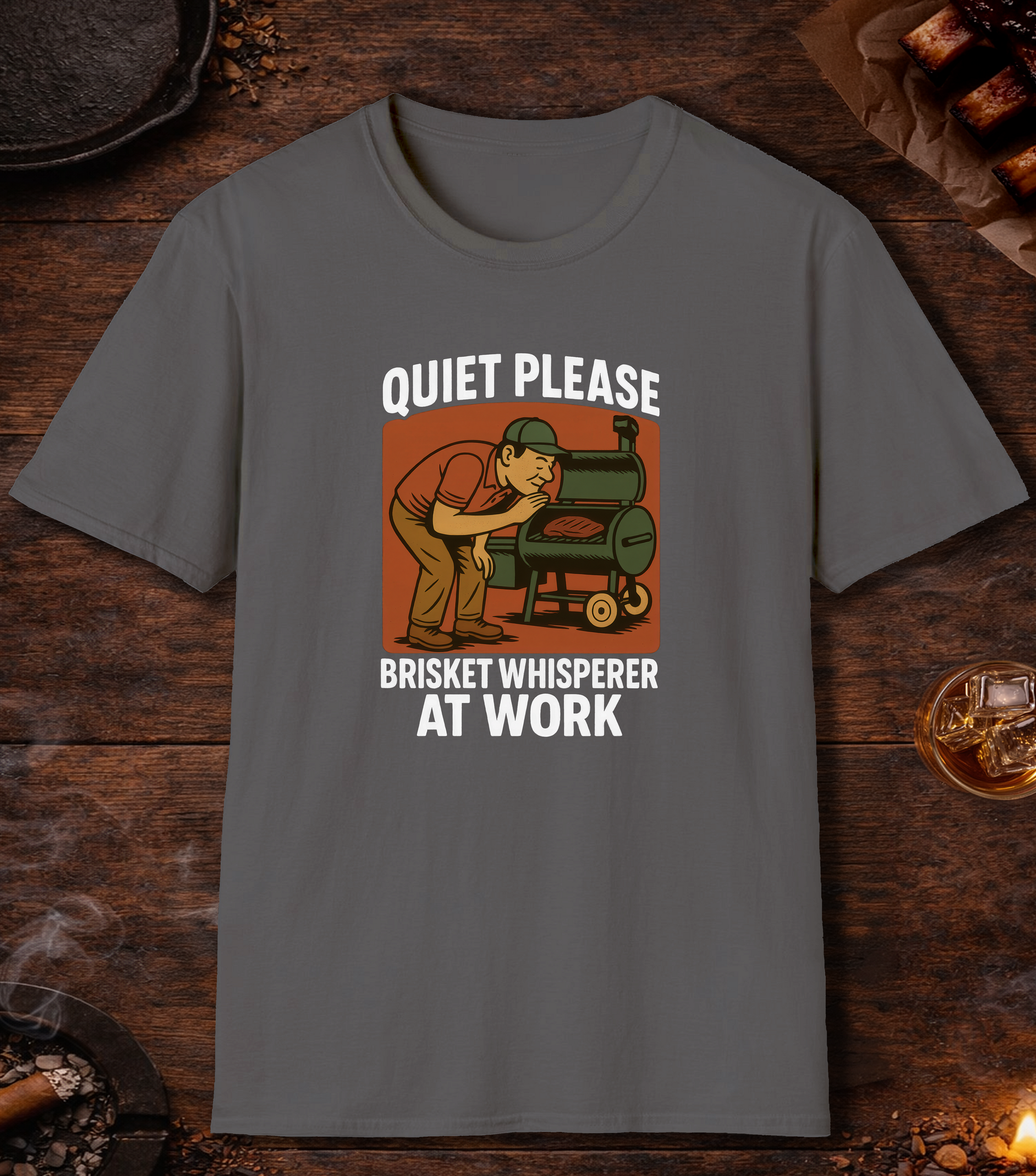 Brisket Whisperer T-Shirt - Charcoal